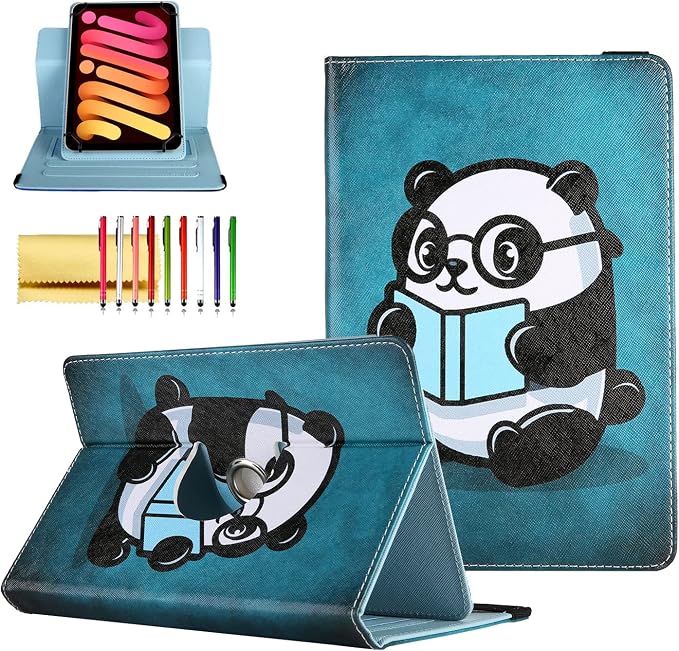 Universal 7 Inch Tablet Case Techcircle Ultra Slim Lightweight PU Leather Stand Folio Flip Wallet Protective Shell Case [Card Slots] [Magnetic Closure] for All 7 Android Tablet PC Cherry Blossom