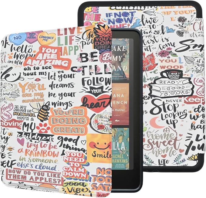 Case for Kindle Paperwhite 12th Gen 2024. Kindle Colorsoft Signature Edition Lightweight PU Leather Protective Cover with Auto Sleep/Wake Hand Strap Baseball