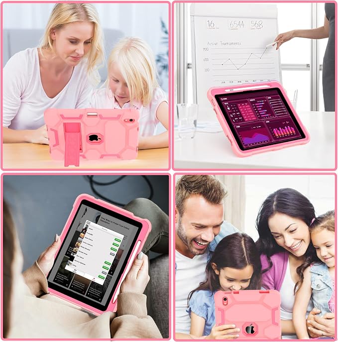 Case for iPad 11 11th Gen (A16) 2025 &amp 10th Gen 2022 10.9 Purple+Green | Kickstand | With Pencil Holder | Drop-Proof Silicone+Hard Shell | Raised Edge Protects Screen&ampCamera | Heavy Duty Pr