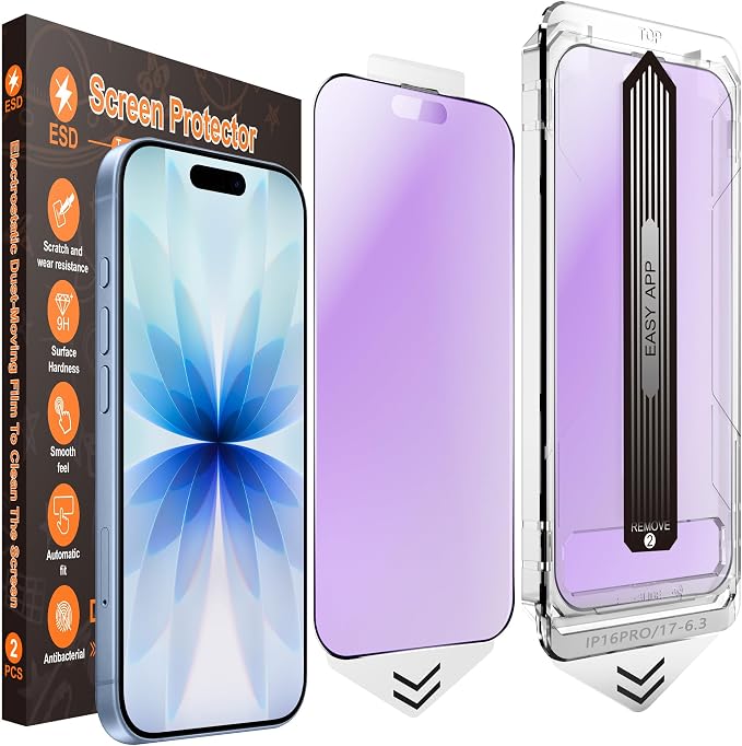 [2-Pack Matte Tempered Glass Screen Protector for iPhone 15 Pro Max Anti-Fingerprint &amp Oil Resistant Smooth as Silk 9H Hardness Bubble-Free Case Friendly 6.7-Inch