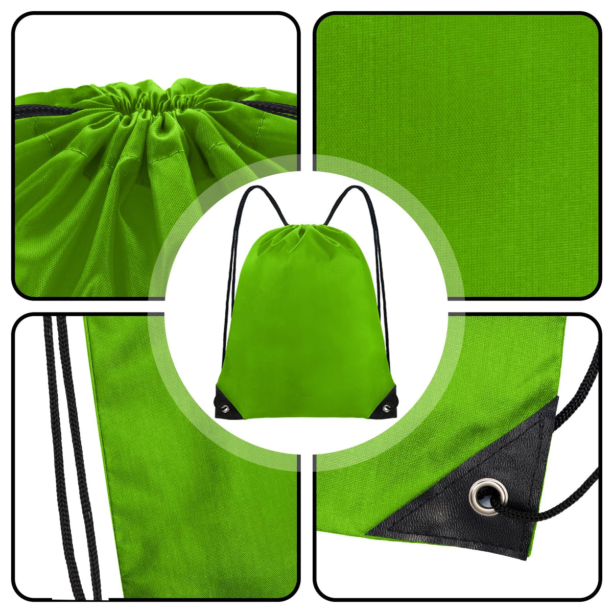 Grneric Drawstring Bags Bulk 14 Pcs Drawstring Backpack Bulk Cinch Bag Sackpack for Men Women Gym (Green)