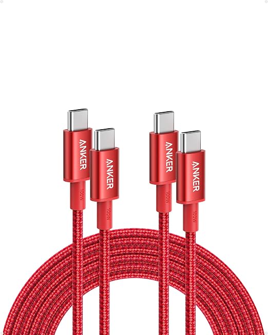 Anker USB C to USB C Cable 100W Fast Charging Cable (2-Pack 10 ft Black) | For iPhone 17 Series MacBook Pro 2020 Pixel and More (Not for Video Output)