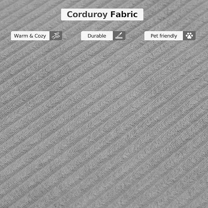 Compressed Sleeper sofa bed,Convertible Floor Boneless Couch-With Comfy Pillow,Modular Modern Corduroy Sofa for living room Bedroom Lounge Studio-With Fixed-shape Frame and support Armrest(Grey)