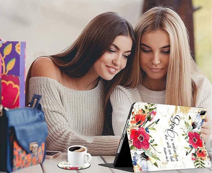 for iPad mini Case iPad mini 1 2 3 4 5 Case and Coasters Set PU Leather Folio Case Smart Cover with Stand &amp Auto Wake Sleep for iPad mini 5/4/3/2/1 - Flame Soccer