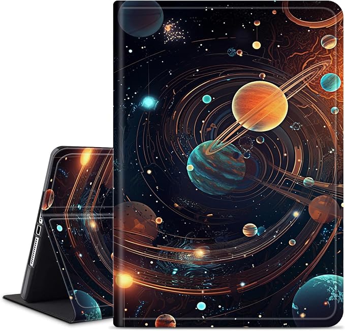 Case for 7 All-New Kindle Paperwhite (12th Generation 2024) and Kindle Colorsoft Signature Edition CoverSlim PU Leather Smart Cases with Auto Wake/Sleep-Black Cat Night Sky