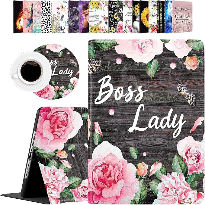 for iPad mini Case iPad mini 1 2 3 4 5 Case and Coasters Set PU Leather Folio Case Smart Cover with Stand &amp Auto Wake Sleep for iPad mini 5/4/3/2/1 - Flame Soccer