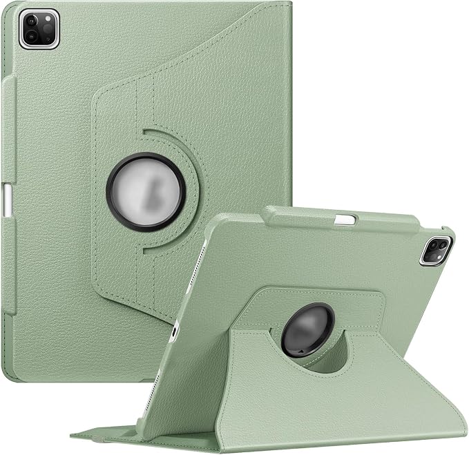 Fintie Rotating Case for iPad Pro 12.9-inch 6th/5th/4th/3rd Generation | 360° Swivel Stand Landscape &amp Portrait Viewing Shockproof Protective Cover Pencil Holder Auto Sleep/Wake Black