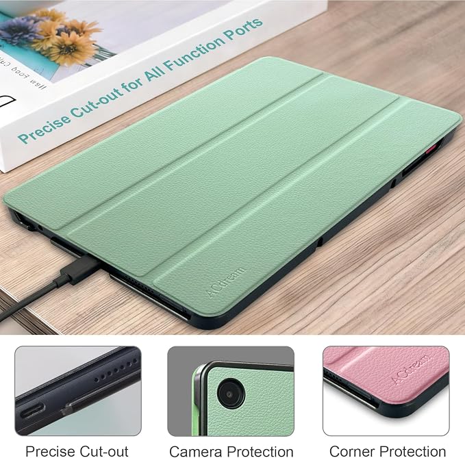 ACdream Case for T-Mobile Revvl Tab 2 10.1 Tablet 2025 Model:9185W(NOT FIT Revvl Tab 5G 10.36) with [Glass Screen Protector] Slim Lightweight Smart Shell Stand Cover Magnetic Feature Agave Green