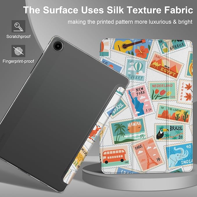 Case for Samsung Galaxy Tab A11 Plus A11+ 11 inch (2025/2026) &amp Tab A9 Plus A9+ 11 inch (2024/2023) Slim Smart Stand Cover with Translucent Hard Back Auto Wake/Sleep - Bear with Bows
