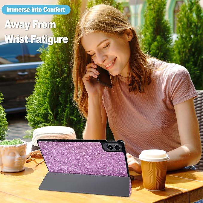 Caweet Case for Xiaomi Redmi Pad 2 PRO 12.1 Inch 2025 Released Lightweight Hard Back Shell Tri-Fold Stand Cover with Auto Sleep/Wake Almond Blossom