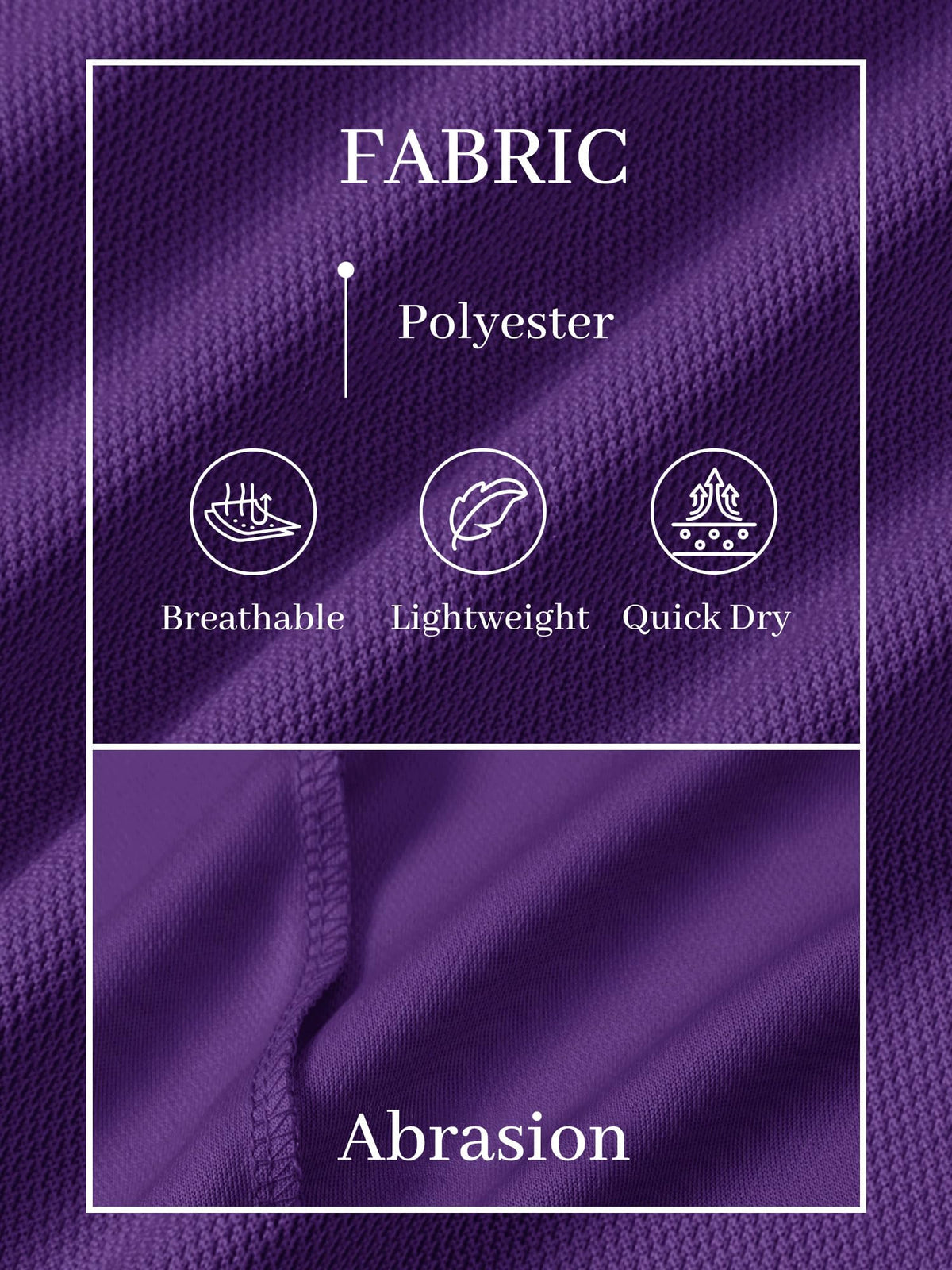 TACVASEN Mens Golf Shirt Dry Fit Mens Polo Shirts Short Sleeve Performance Golf Polos for Men with Collar Work Shirts Purple, M