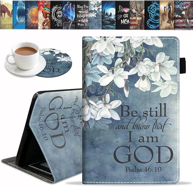 Case for Amazon Fire HD 10 Tablet 10.1 inch (9th/7th Generation 2019/2017 Release) - Slim Lightweight PU Leather Stand Cover with Auto Wake/Sleep Celestial Theme Sun with Crescent Moon