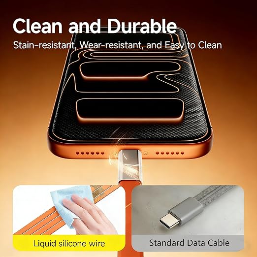 SIDEWAY Phone Charger 240W Silicone Cable with Detachable Stand - Universal Type-C 90° Angle 480Mbps Data Transfer Speed(balck)
