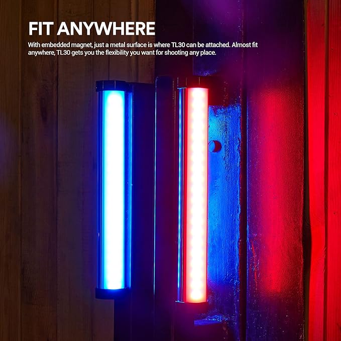 Godox TL30 RGB Tube Light, CRI 97+ TLCI 99+ Handheld Full Color LED Video Light Wand, 2700K-6500K Dimmable LED Light Stick, 37 FX Light Effects, 2900mAh Battery, Bluetooth APP Control