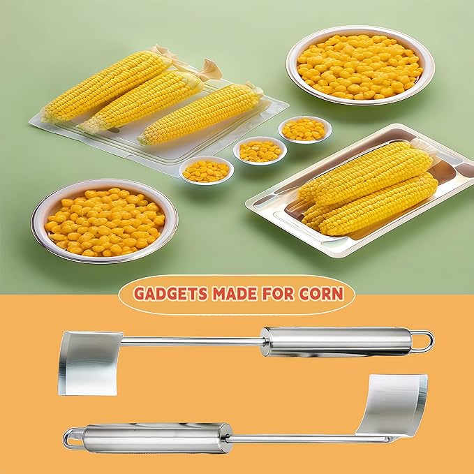 HKFALDRR Corn Peeler for Corn on the Cob, stainless steel corn stripping tool, Efficient Design Perfect for Dining Enthusiasts, 2-Pack