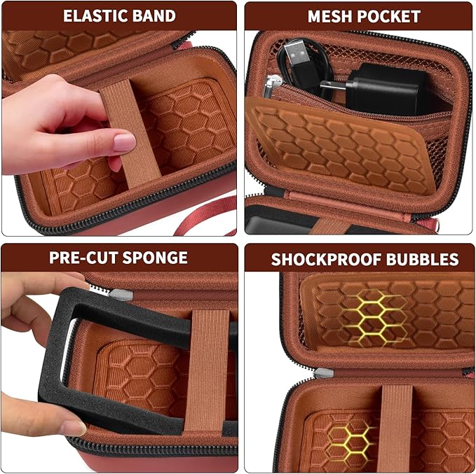 Carrying & Protective Case for Digital Camera, AbergBest 21 Mega Pixels 2.7" LCD Rechargeable HD/Kodak Pixpro/Canon PowerShot ELPH 180/190 / Sony DSCW800 / DSCW830 Cameras for Travel - Brown