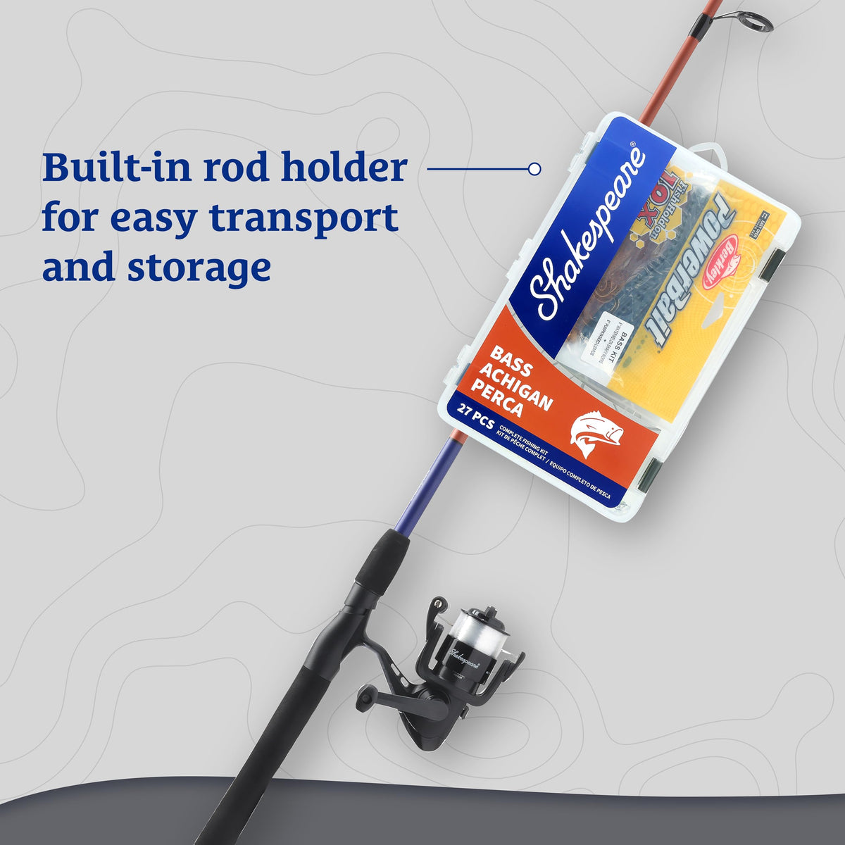 Shakespeare Catch More Fish Spinning Reel and Fishing Rod Combo with Kit