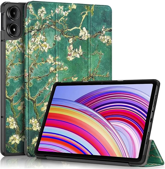 Caweet Case for Xiaomi Redmi Pad 2 PRO 12.1 Inch 2025 Released Lightweight Hard Back Shell Tri-Fold Stand Cover with Auto Sleep/Wake Almond Blossom