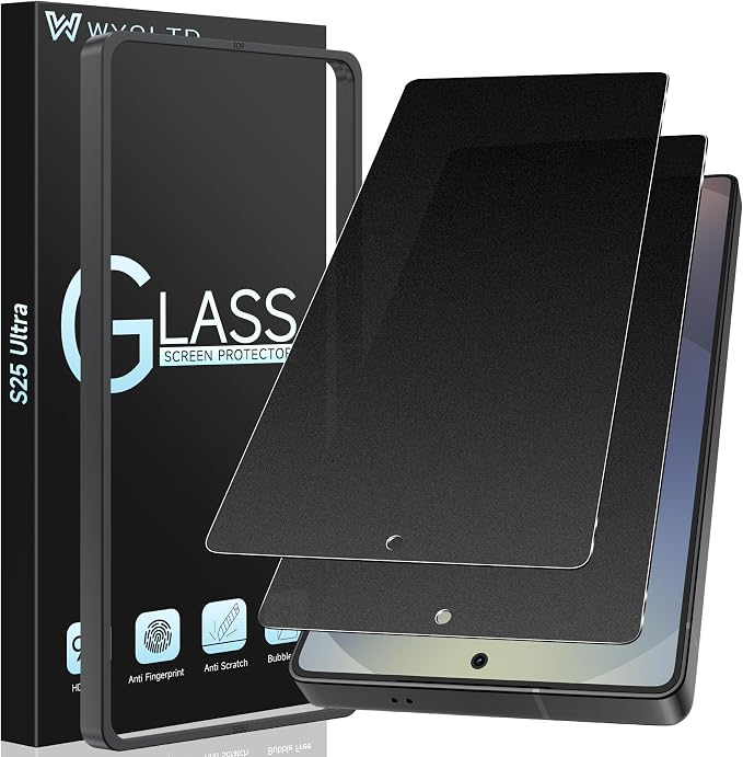 2 Pack for Samsung Galaxy S25 Ultra Matte Privacy Screen Protector | Fingerprint Unlocking 23° Anti Spy Anti Glare Anti Fingerprint 9H Glass Full coverage Case Friendly Easy Installation