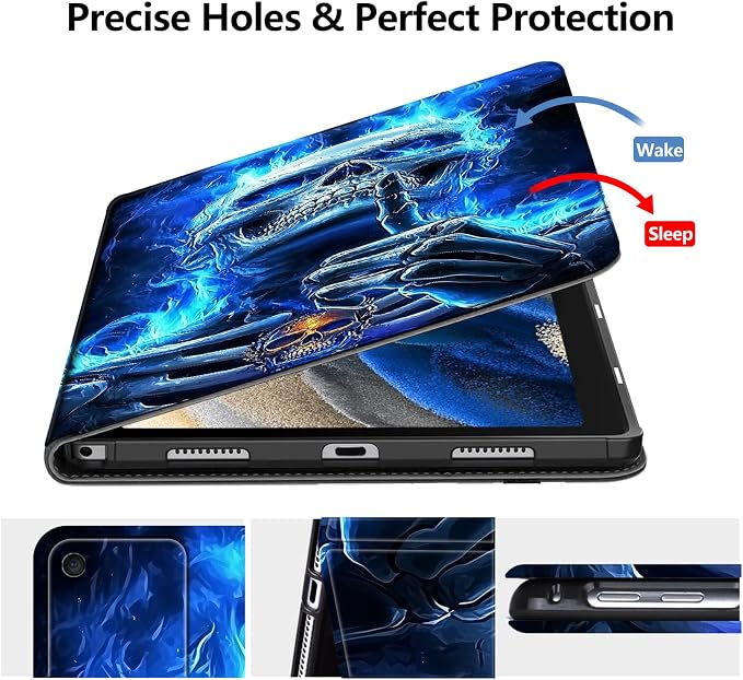 Case for Fire 7 Tablet &amp Fire 7 Kids (12th Gen 2022 Release) - Slim PU Leather Protective Smart Cover with Auto Sleep/Wake &amp Multi-Angle StandBlue Dandelion