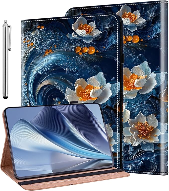 Case for iPad (A16) 11th Generation 11 Inch 2025 iPad 10th Generation 10.9 inch 2022 Auto Wake/Sleep Pencil Holder Flip Wallet Leather Cover Bicolor Marble