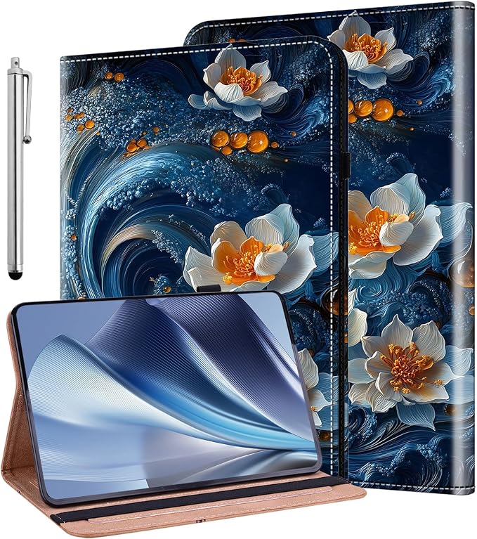 Case for Samsung Galaxy Tab A 10.1 2019 Model SM-T510/T515/T517 Stylus Holder Flip Wallet Leather Shockproof Cover for Galaxy Tab A SM-T510 Case Bicolor Marble