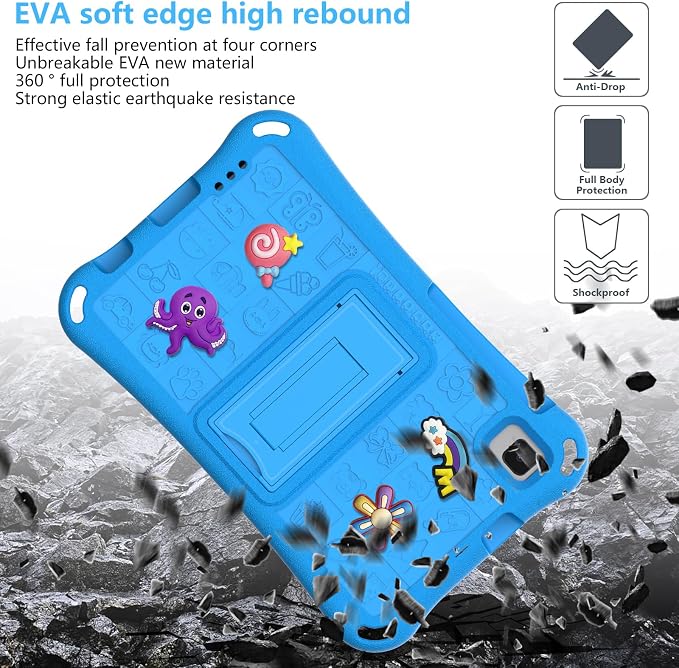 Case for iPad 10.2 Inch 2021/2020/2019/ iPad Pro 10.5 Inch/Air 3rd Gen (2019) Shoulder Strap Kickstand Children Friendly Anti-Scratch Shockproof Case Lightpurple