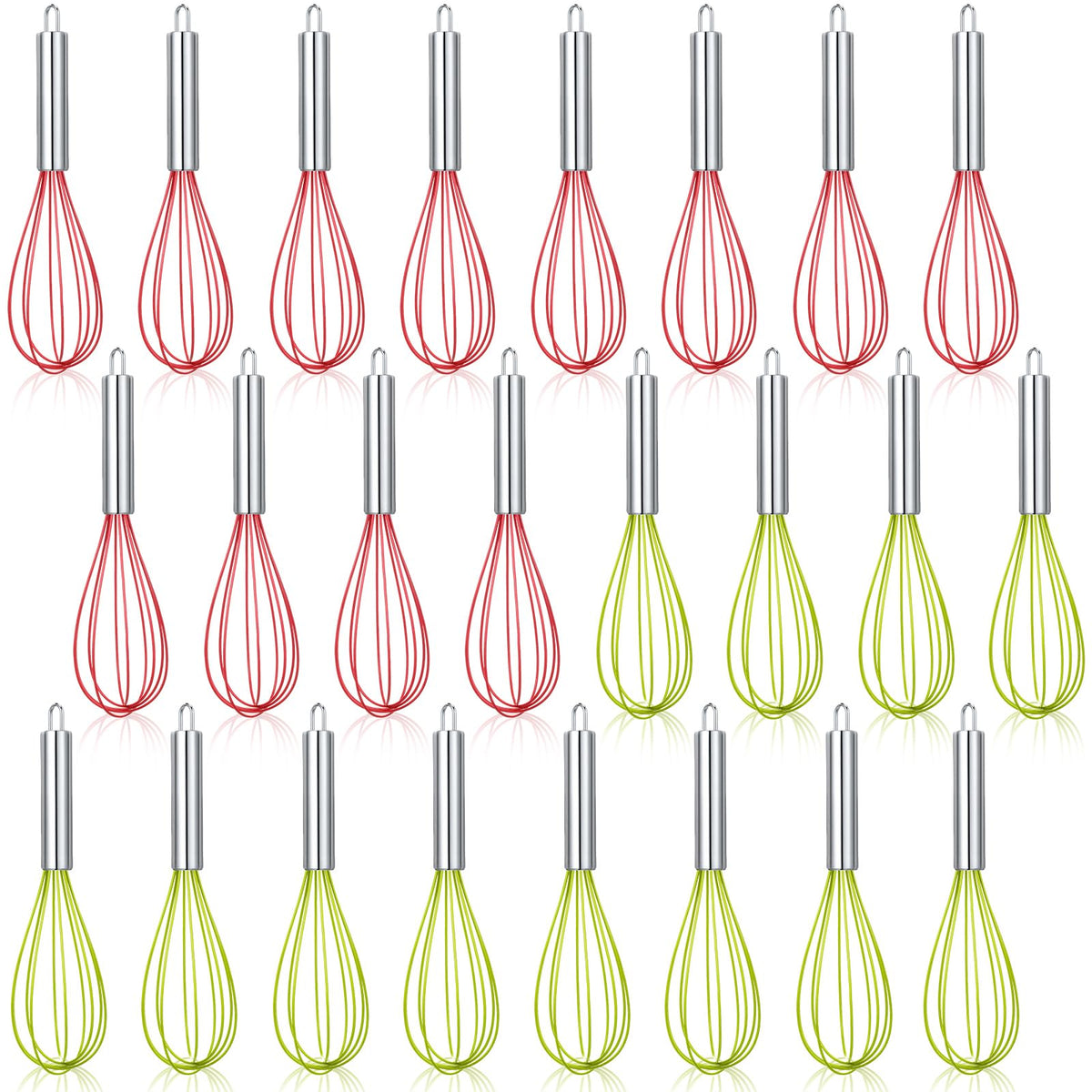 Foldtier 24 Sets 10 Inch Silicone Whisks Christmas Cooking Gifts Bulk