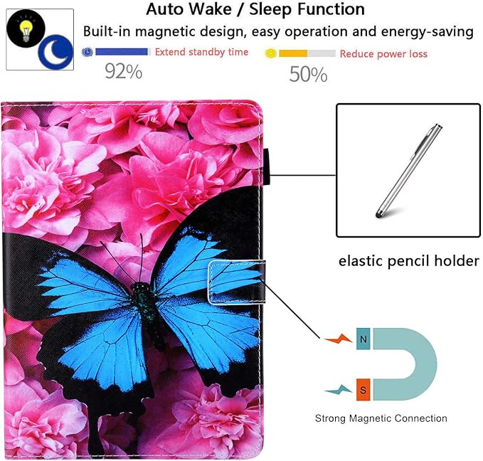 for Apple iPad 10.2 Case 9th/8th/7th Generation Cover (2021/2020/2019) with Auto Wake/Sleep Ultra Thin Lightweight Trifold Stand Folio PU Leather &amp Hard Back Hybrid Cover Almond Blossom