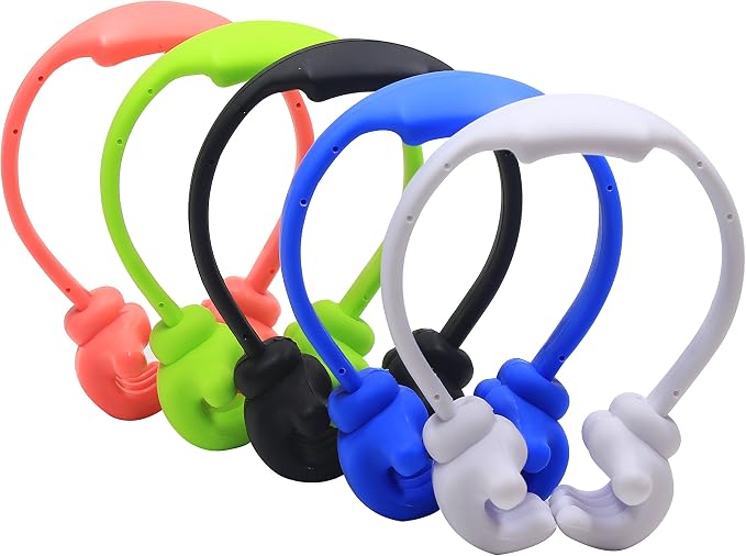 Honsky Cell Phone Tablet Stands (Pack of 5) Thumbs-up Cellphone Holder Tablet Display Stand Mobile Smartphone Mount Cradle for Desk Desktop - Universal Multi-Angle Cute Black