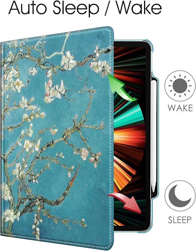 Fintie Rotating Case for iPad Pro 12.9-inch 6th/5th/4th/3rd Generation | 360° Swivel Stand Landscape &amp Portrait Viewing Shockproof Protective Cover Pencil Holder Auto Sleep/Wake Black