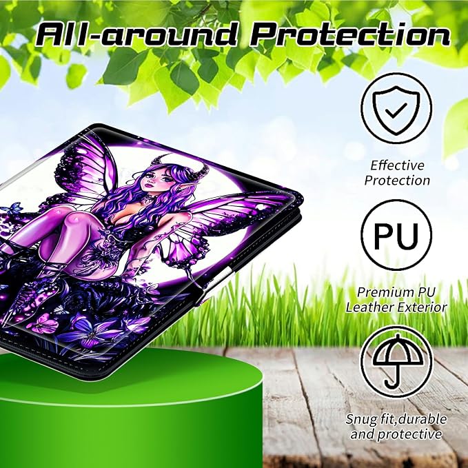 for Walmart Onn 10.1 2024 Onn 10.1 Gen 4 Universal Tablet Case 360 Degree Rotating Kickstand Protective Stand Case with Multiple Viewing PU Leather Shell Case Black Book Cat