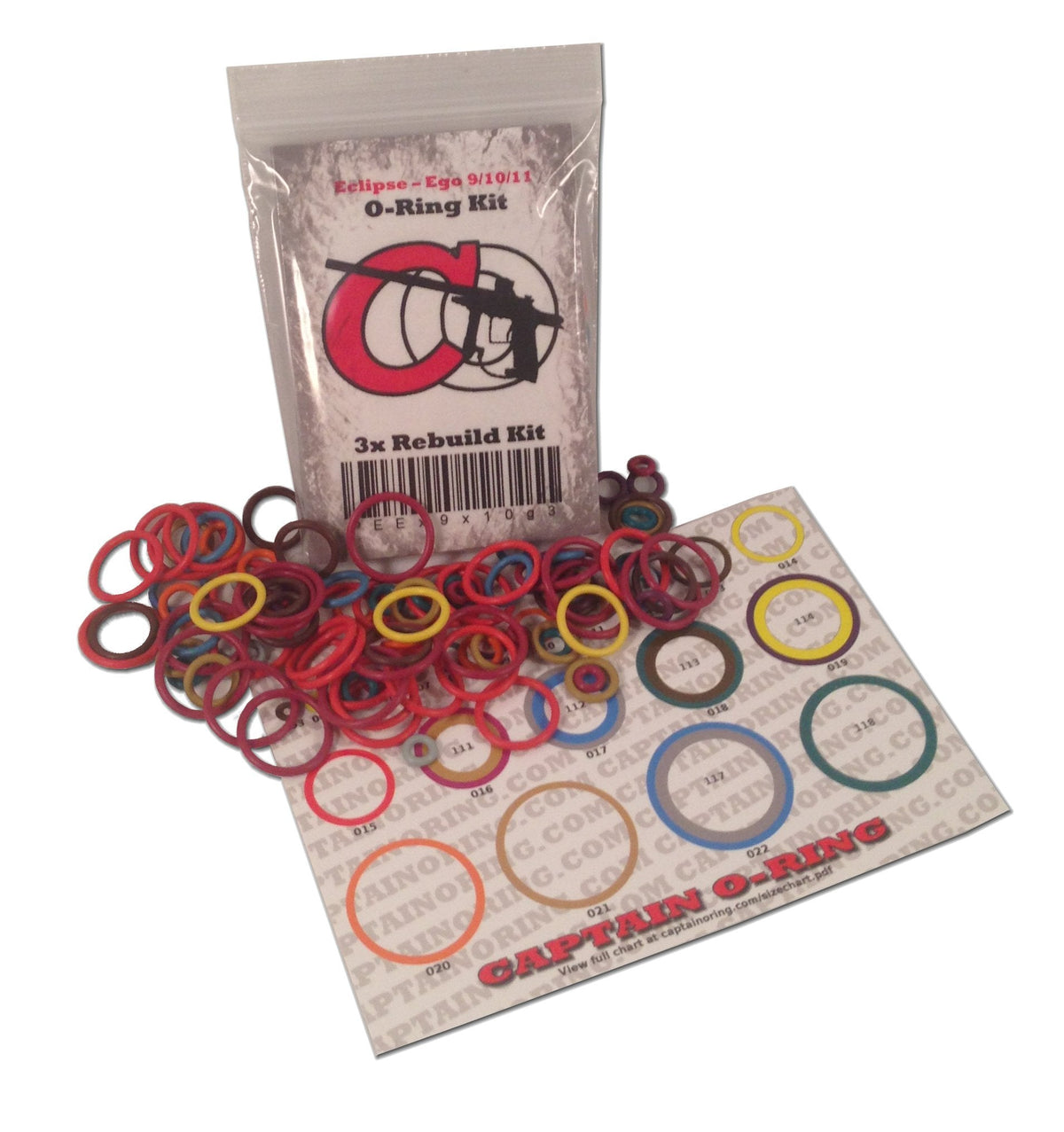 Tippmann 98, A5, X7, FT-12, Gryphon, Triumph, US Army - Color Coded 3X Oring Rebuild Kit