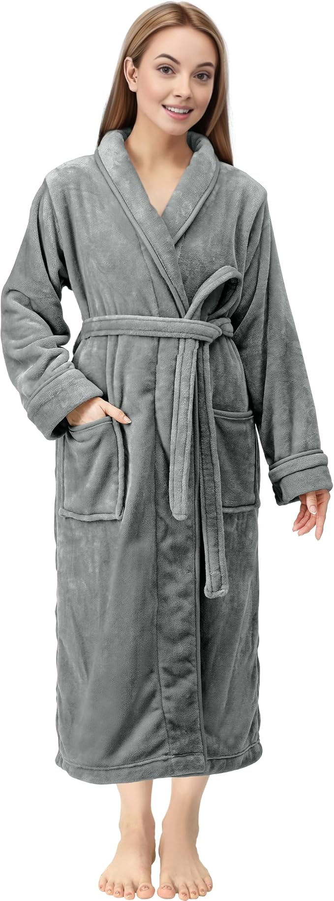 NY Threads Premium Womens Robe, Plush Fleece Long Bath Robe for Women, Fluffy Soft Women's Bathrobe