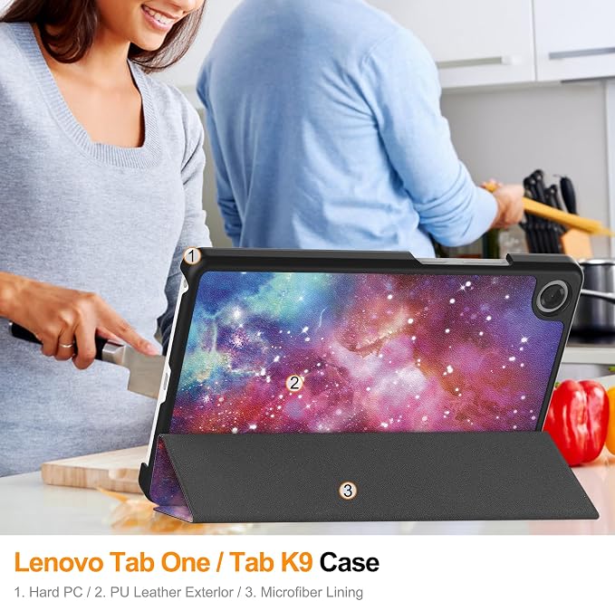 Smart Case for Lenovo Tab One / K9 8.7 Inch 2025 TB305XU/TB305FU Lightweight Trifold Stand Cover Auto Wake Sleep Blackish Green