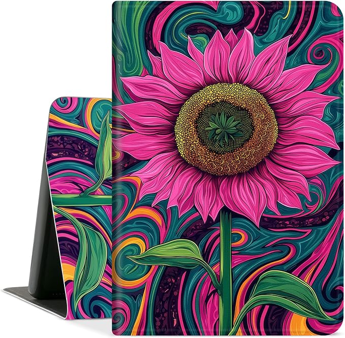 DEGDFSGR for Amazon Fire HD 10 Tablet 10 Plus Tablet Case (13th/11th Generation 2023/2021 Release) with Adjustable StandAuto Sleep/Wake for Kindle Fire 10 Case 10.1 inchAmerican Flag Sunflower Cross
