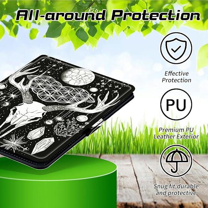 for Walmart Onn 10.1 2024 Onn 10.1 Gen 4 Universal Tablet Case 360 Degree Rotating Kickstand Protective Stand Case with Multiple Viewing PU Leather Shell Case Black Book Cat