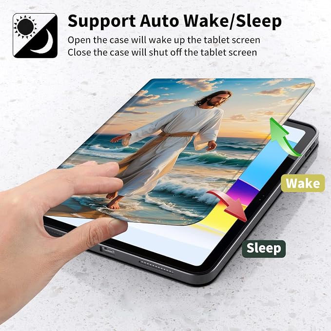 Case for Kindle Paperwhite 12th Generation 7 &amp Kindle ColorSoft Signature Edition – PU Leather with Auto Sleep/Wake Slim Lightweight Protective Cover – Beach Sunset Palms
