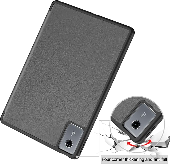 YRH for Idea Tab Pro 12.7 inch Case 2025 with Pen Holder Soft TPU Back Tablet Cover Case with Auto/Sleep (Black)