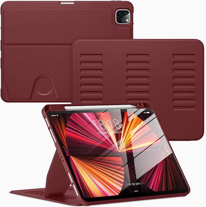 VIKESI Case for iPad Pro 11 inch (M5/M4) 2025/2024Multiple Angles Magnetic Stand CoverShockproof BackPencil Holderand Auto Sleep/WakeBlack