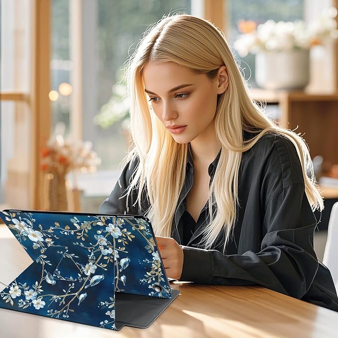 for Amazon Fire Max 11 2023 Release Table Case 11'' Rotating Auto Wake Sleep Leather Table Case for Amazon Fire Max 11 2023 Release Stand Bird Flowers Design for Woman Man
