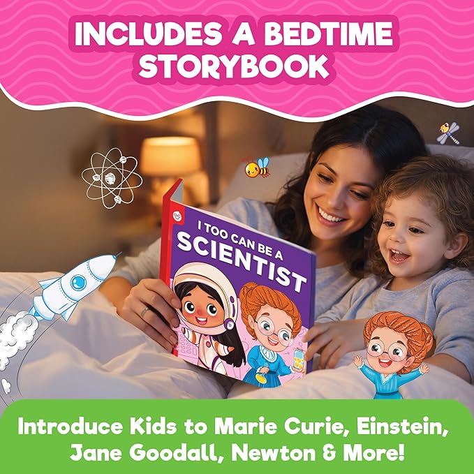 Doctor Jupiter Preschool Science Kit for Girls Ages 3-5 | Toddler Learning Activities, Birthday Gift Ideas for 3-4-5 Year Old Girls | Learning & Educational Toy STEM Kit with 100+ Experiments