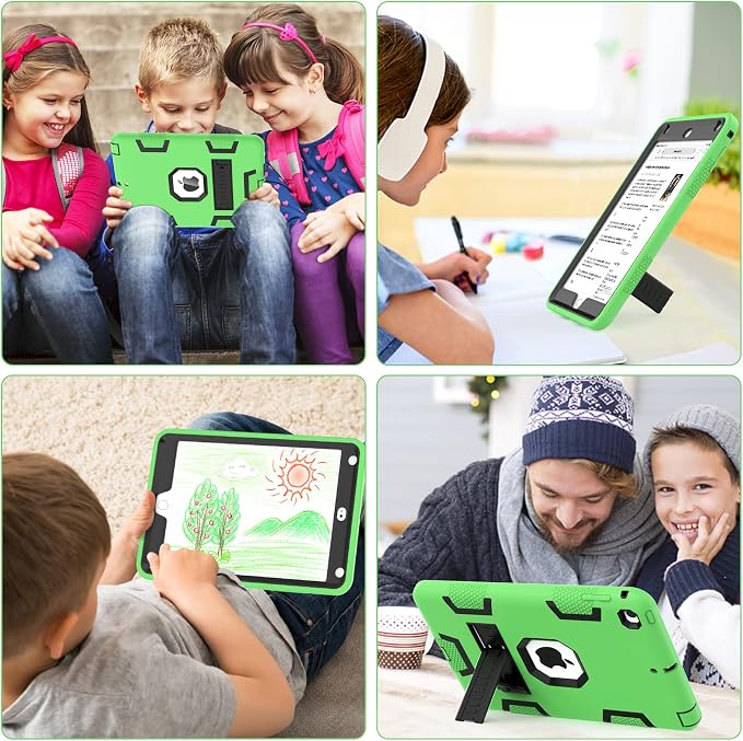 CCMAO iPad mini 5 Case 2019 iPad mini 4 Case 2015 Heavy Duty Shockproof Hybrid Protective Cover for iPad mini 5th/4th Generation 7.9 inch Purple+Green