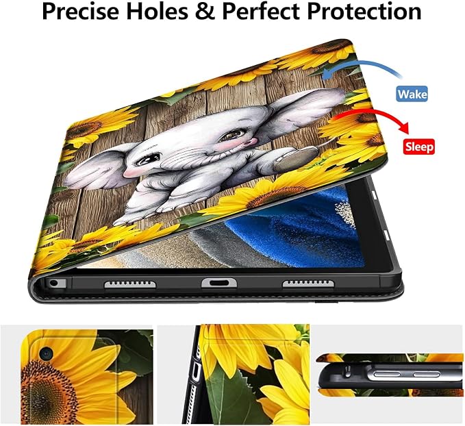 Case for Amazon Fire 7 Tablet 2019/2017 Release 9th/7th Generation PU Leather Smart Protective Cover with Auto Sleep/Wake for Fire 7 2019Dog Wearing Witch Hat Pumpkin