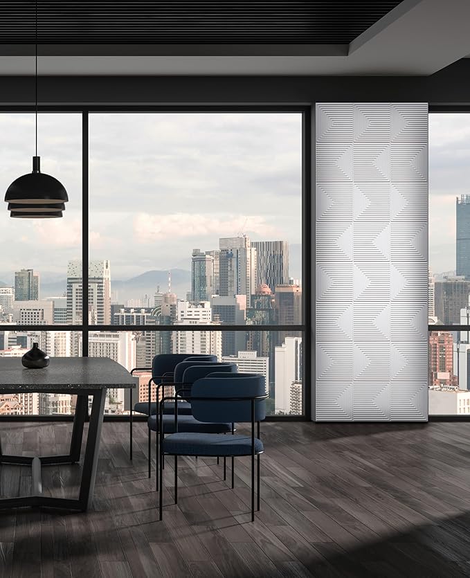 From Plain To Beautiful In Hours 9004 Depth Tier PVC 12 in x 12 in Peel and Stick Wall Panels (Covers / 10 sq.ft), White Matte, 10 Piece