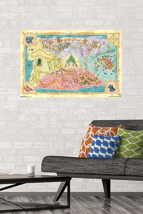 The Wizard Of Oz - Map Wall Poster, 34L" x 22.4W", Premium Unframed Version