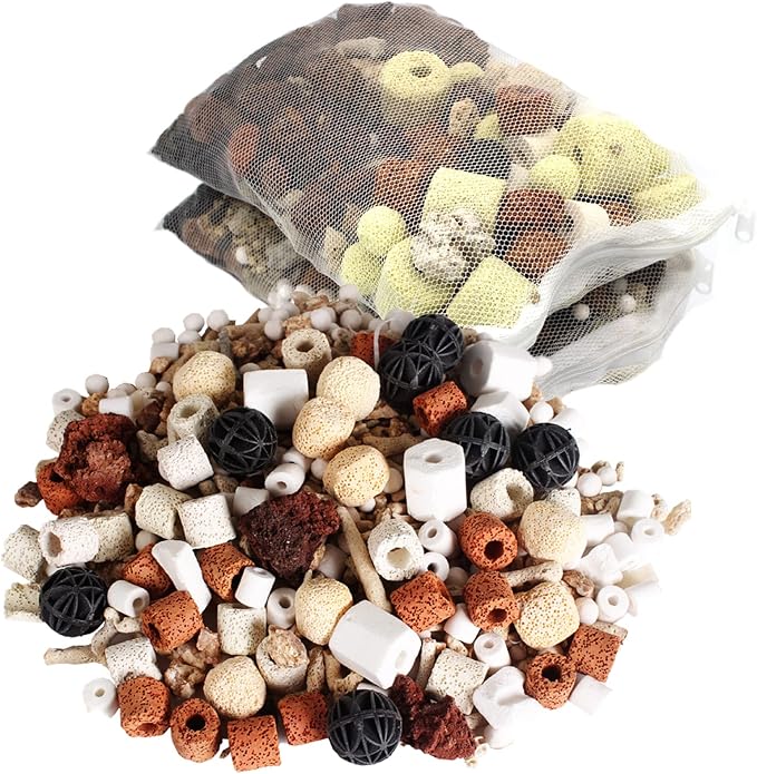 GOLDEAL Bio Balls Ceramic Rings Set, Aquarium Biological Filter Media