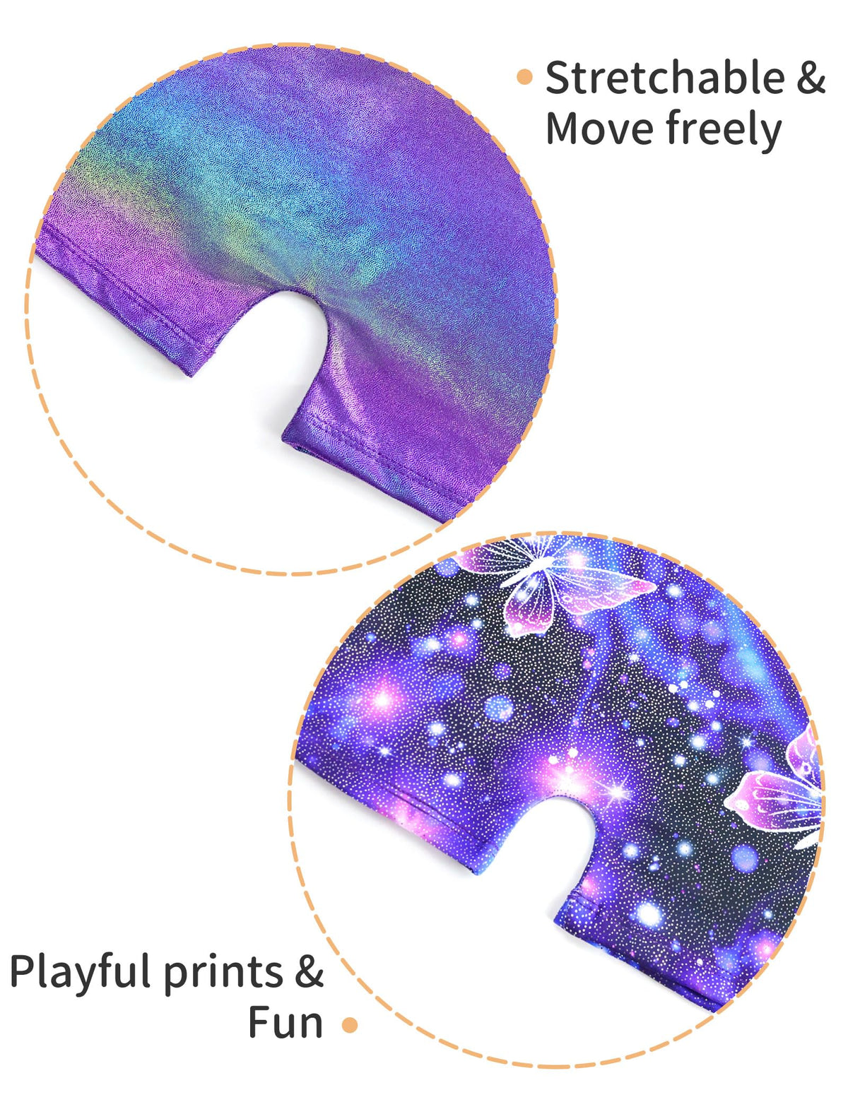 Nokecina Leotard for Girls Gymnastics Size 9-10 Years Old 2 Packs Shiny Purple Butterfly Tumbling Outfits