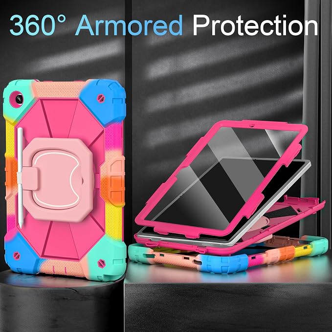 Auizotl Case for Samsung Galaxy Tab A11+/A9+ Plus 11 Inch with Screen Protector/Rotating Stand/Pen HolderMilitary Grade Shockproof Cover for Galaxy Tab A11 Plus /A9 Plus CasesBlack