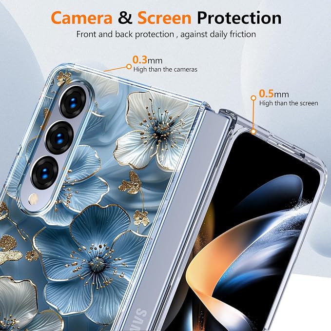 for Galaxy Z Fold4 CaseBuilt-in Magnet CircleWireless Charging | Military-Grade Shockproof case Cover for Samsung Galaxy Z Fold4Anagallis